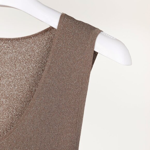Brunello Cucinelli AW/20 Taupe Shimmer Knit Tank - Picture 4 of 7